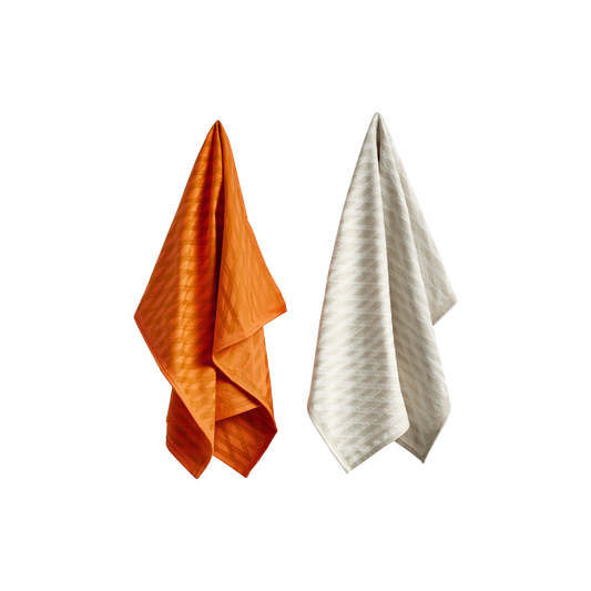 Vakkert mønstrede kjøkkenhåndklær fra Hay designet av Scholten &amp; Baijings. Kommer i én pakke med 2 stk.