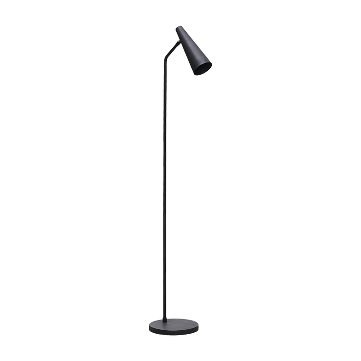 Elegant gulvlampe med matt svart finish